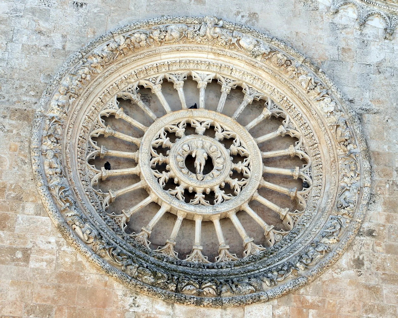 Il rosone a ventiquattro raggi della concattedrale di Ostuni